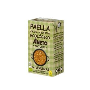 Caldo con sofrito ecológico para paella